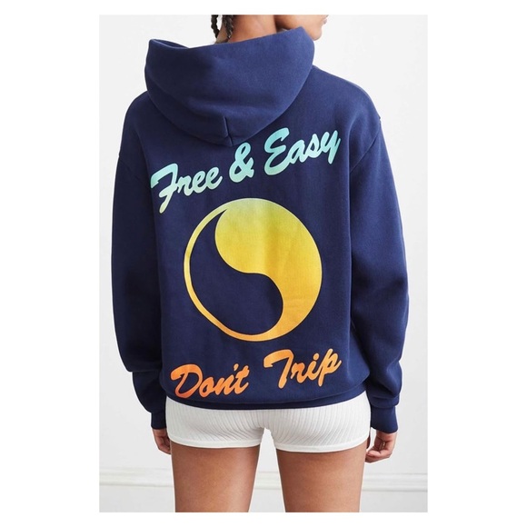 Free & Easy Other - Free & Easy Los Angeles Navy Blue Don’t Trip Sunset Hoodie Premium Heavy Fleece